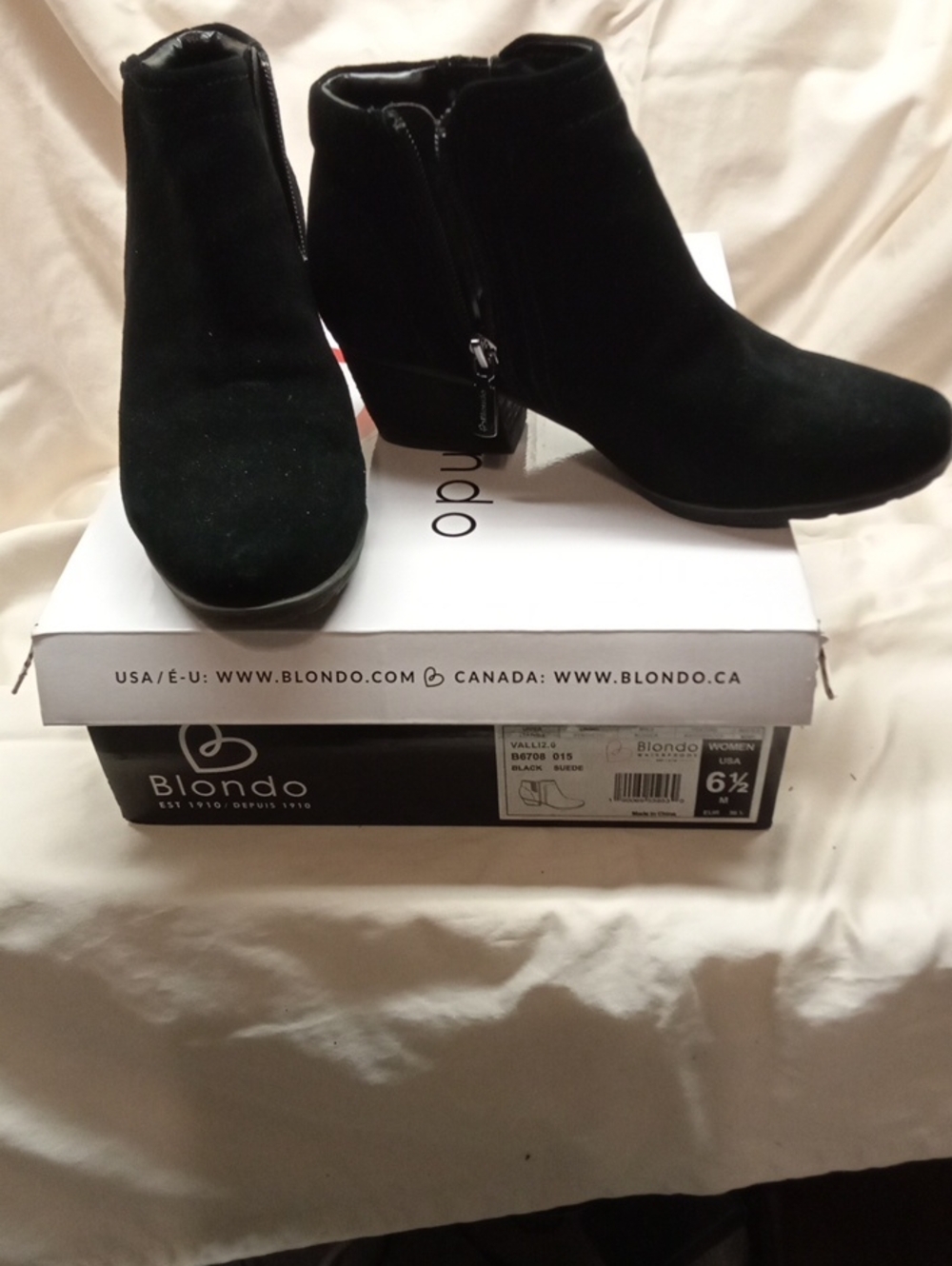 Blondo Black Suede Wedge Ankle Booties